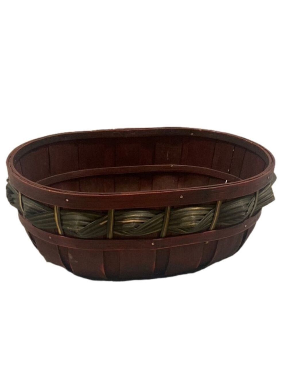 Dark Stained Oval Basket